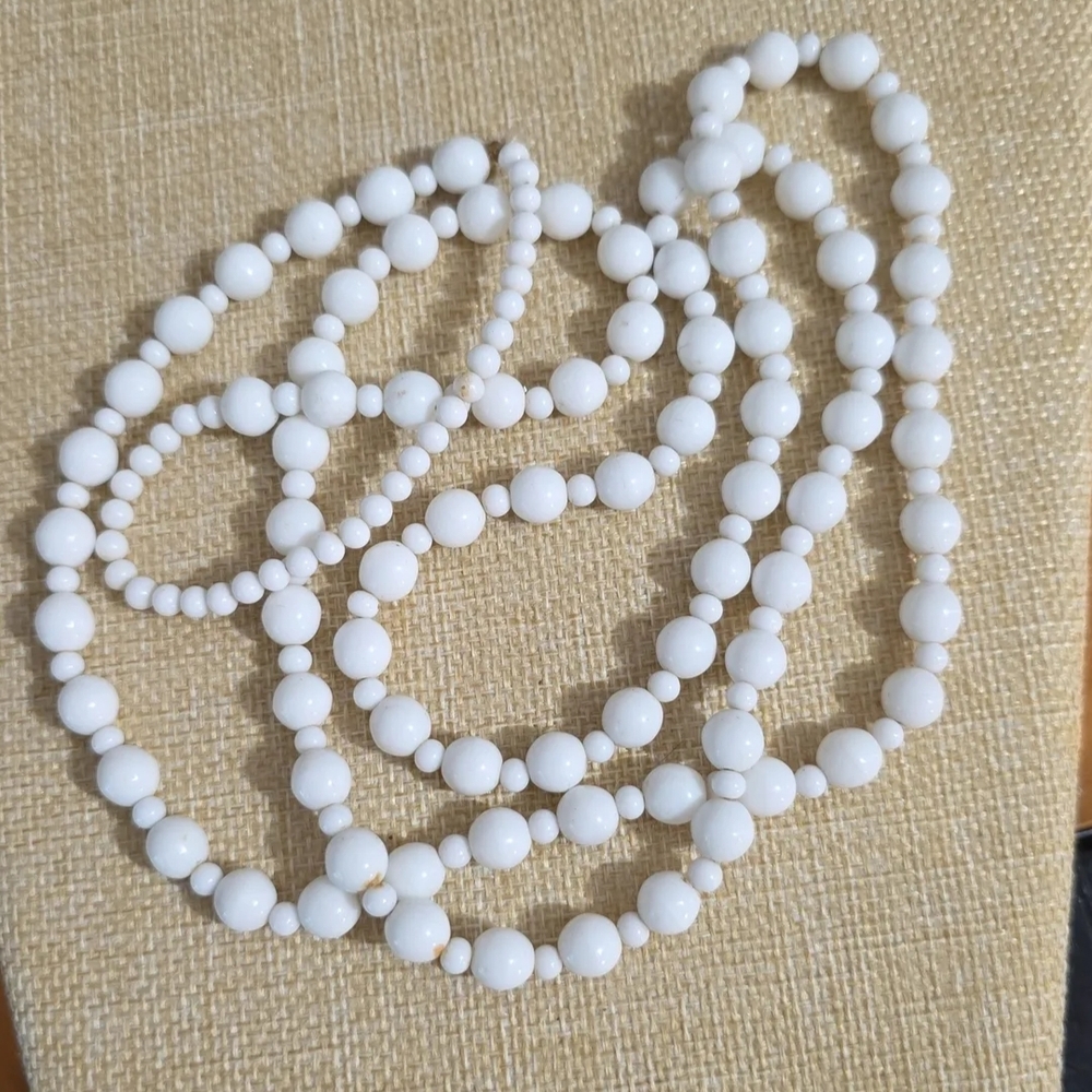 21inch Milk Glass Necklace